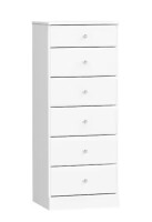 Prepac Astrid 6-Drawer Crystal White Chest of Drawers New In Box $299