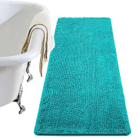 LOCHAS Luxury Bathroom Rug Shaggy Bath Mat 24 x 48 Inch, Washable Non Slip Bath Rug for Bathroom Shower, Soft Plush Chenille Absorbent, Teal Blue / LOCHAS Ultra Soft Indoor Modern Area Rug Fluffy Living Room Carpet for Children Bedroom Home Decor Nursery 