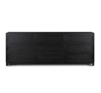 Four Hands Millie 9 Drawer Dresser in Drifted Matte Black Veneer $4199.99