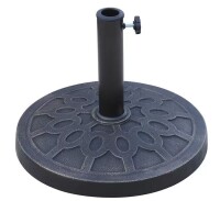 Outsunny 17.5 in., 28.6 lbs. Round Decorative Cast Stone Patio Umbrella Base with Decorative Stylish Design in Bronze New In Box $89