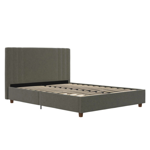 DHP Wynn Upholstered Bed with Headboard and Frame, Bedroom Furniture, Light Gray Linen, Queen, New in Box $399