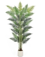 Roselywed Artificial Palm Tree 7 ft with 45 Leaves & 15 Trunks & White Planter Faux Green Tropical Areca Palm Fake Floor Plant for Indoor Outdoor Garden Landscaping Decor Housewarming New In Box $250