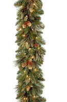 National Tree Company 9 ft. Carolina Pine Garland with Battery Operated LED Lights New In Box $199