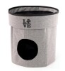 Tucker Murphy Pet™ Lucea 2-Tier Collapsible Cat Cave Cardboard | 14 H x 13 W x 13 D in Charcoal New In Box $89