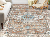 Pauwer Boho Area Rug 8x10 ft. Washable Rug for Living Room Vintage Non Slip Area Rug Ultra Soft Throw Rug Carpet for Bedroom Dining Room Dorm Similar to Picture New In Box $299