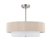 MLiAN 4-Light Brushed Nickel Drum Shaded Flush Mount Chandelier with Rope and Fabric Shades New In Box $299