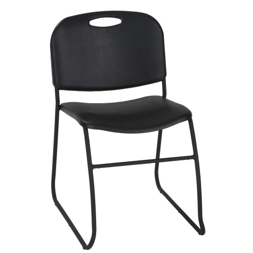 Commercial Contoured Resin Back Stacking Chair, Black, New in Box $299