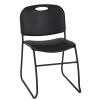 Commercial Contoured Resin Back Stacking Chair, Black, New in Box $299