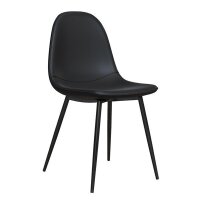 DHP Calvin Upholstered Dining Chair, Black, Faux Leather, New in Box $199