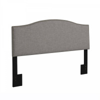 Better Homes and Gardens Grayson Linen Upholstered Headboard with Nailhead Trim, King, Gray, New in Box $299