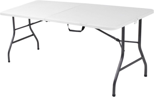 COSCO Fold-in-Half Banquet Table w/Handle, 6ft, White, New in Box $199