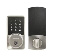 Defiant Square Satin Nickel Smart Wi-Fi Deadbolt Powered By Hubspace $199