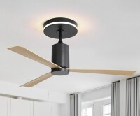 CACI Mall 52 Inch Flush Mount Ceiling Fan with Light, 3 Blade Modern Ceiling Fan with Remote Control, for Patio Living Room Bedroom Office Indoor Outdoor, Quiet Reversible DC Motor New In Box $299