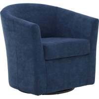 Fox Hill Trading Windsor 19"H Traditional Fabric Swivel Club Chair in Indigo New in Box $599