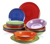 Vancasso Bonita 18-Piece Stoneware Assorted Colors Dinnerware Set (Service For 6) New In Box $199