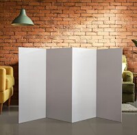 Oriental Furniture 3 ft. Short White Temporary Cardboard Folding Screen - 4 Panels New In Box $99