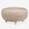 Jeffan Borneo Round Abaca Wood Coffee Table New in Box $999