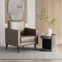 HOMPANY PU Leather Armchair for Living Room, Bedroom, Bronze New in Box $399