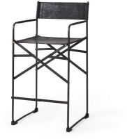 Mercana Direttore Counter Stool (Black Leather & Black Iron) New in Box $499