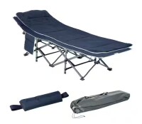 Outsunny Outdoor Portable Folding Camping Blue Twin Cot Adults, Double Layer Heavy-Duty Sleeping Cots with Carry Bag New In Box $199