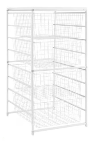 Everbilt 34.76 in. H x 17.13 in. W White Steel 4-Drawer Close Mesh Wire Basket New In Box $199