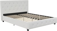 DHP Dakota Upholstered Platform Bed Frame, Full, White, Faux Leather, New in Box $499