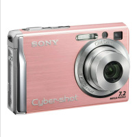 Sony Cyber-Shot DSC-W80/P Digital Camera Compact, 7.2 MP, 3x Optical Zoom, Carl Zeiss, Flash 31 MB, With 2 Chargers & 5 Batteries, Pink, On Working $299