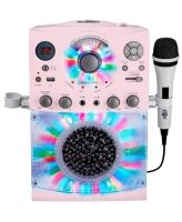 Singing Machine Portable Karaoke Machine for Adults & Kids with Wired Microphone - Built-In Speaker, Bluetooth with LED Disco Lights - Karaoke System with CD+G Player & USB Connectivity - Pink On Working $199