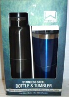 Wellness 2 Pack Double Wall Stainless Steel Bottle & Tumbler Set New in Box $40