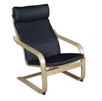 Niche Mia Bentwood Reclining Accent Chair Black - Niche: Bonded Leather, Water Repellant, Cantilever Base New In Box $239