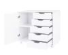 Homestock White, 5 -Drawer Wood Storage Dresser Cabinet with Shelves, Wheels, Craft Storage, Makeup -Drawer File Cabinet $199