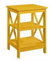 Convenience Concepts Oxford 15.75 in. Yellow Standard Square MDF End Table with Shelves $199