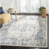 Charleton Home Jase Oriental Ivory/Navy Area Rug 8' x 10' New $599