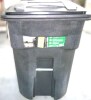 Toter 96 Gallon Black Rolling Outdoor Garbage/Trash Can with Wheels and Attached Lid 79296-R2200 New $299 - 2