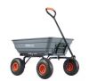 Vevor 4 cu. ft. Dump Cart Poly with Easy to Assemble Steel Frame Dump Wagon with 2-in-1 Convertible Handle Garden Cart New In Box $219