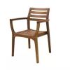 Outdoor Interiors Danish Stackable Eucalyptus Outdoor Dining Chair New In Box $199