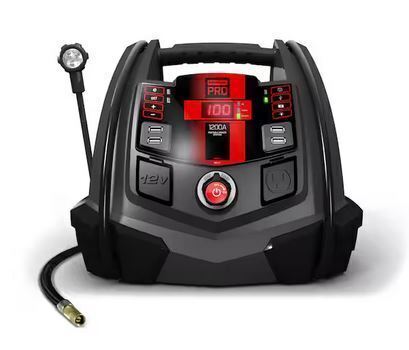 Schumacher Electric 1200 Peak Amp Portable Jump Starter and Power Station with 100 PSI Air Compressor for Pro, Home, and Off Grid Use $299