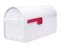 Architectural Mailboxes Sequoia White, Large, Steel, Heavy Duty Post Mount Mailbox New In Box $199