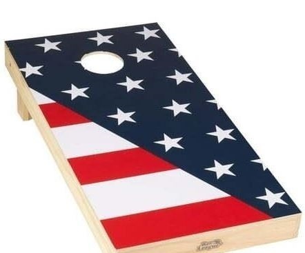 Cornhole Board Decal 2'x4' Football Field Decal Set Touchdown/USA Flag New $69