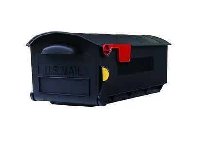 Architectural Mailboxes Patriot Black Large Plastic Post Mount Mailbox New In Box $99