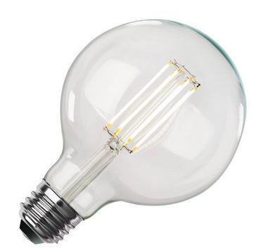 Feit Electric LED Light Bulb (36873) 11 watt - 120 volt - G40 - Medium Screw (E26) Base - 2,700K - Warm White - Clear - Enhance - Dimmable / Feit Electric 60-Watt Equivalent ST19 Dimmable Straight Filament Clear Glass E26 Vintage Edison LED Light Bulb, So