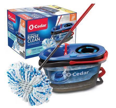 O-Cedar Easy Wring Rinse Clean Deep Clean Microfiber Spin Mop and Bucket System $79