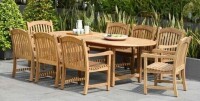 Dian Deluxe Teak Double Ext. Oval Dining Table Only New In Box $2999