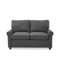 Dwell Home Inc. Addison 57 in. Gray Polyester Twin Size 2-Seat Sofa Bed with Memory Foam Sleeper New in Box $799