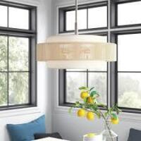 Reenat 5 Light Dimmable Drum Chandelier Beachcrest Home Finish New in Box $499