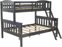 DHP Airlie Convertible Wood Bunk Bed, Stackable and Detachable Bed Frames for Kids and Teens, with Angled Ladder, High Guardrail, Wood Slats, No Boxspring Required, Twin-Over-Full, Slate Gray, New in Box $599