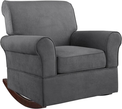 Baby Relax The Mackenzie Microfiber Plush Nursery Rocker Chair, Grey, New in Box $499