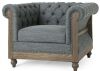 Noble House Fabric Upholstered Club Chair with Scrolled Tuxedo Arms In Charcoal New in Box $1099