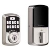 Kwikset Aura Satin Nickel Single Cylinder Electronic Bluetooth Keypad Smart Lock Deadbolt featuring SmartKey Security $299