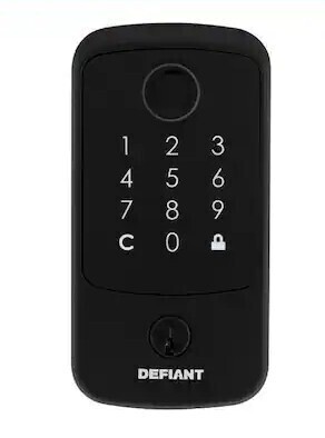 Defiant Hubspace Matte Black Square Biometric Fingerprint Electronic Touchpad Deadbolt New In Box $219